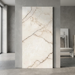 Carreaux de porcelaine effet terrazzo Soul Crema 60x120cm, collection rustique pour extérieur avec surface sculptée - Product Image 1