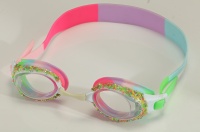 Nouvelles lunettes de natation en silicone multicolores anti-buée avec boucle latérale, ajustement facile, équipement de plongée pour enfants