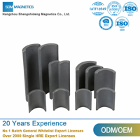 Aimant en ferrite Y35 Y40 Y45 en forme d'arc, de 220 mm, en baryum, de conception industrielle personnalisée, de taille et de forme sur mesure, pour moteur de haut-parleur