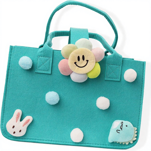 Hhdatc Multi-Use Cartoon Felt Tote Bags Large Portable Easter Gift Bags Handles Easter Egg Hunts Festive Baskets