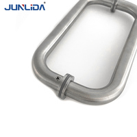 Poignées de porte coulissantes en acier inoxydable à double tube courbé, taille personnalisable, pour portes en verre, portes en bois et portes sans cadre