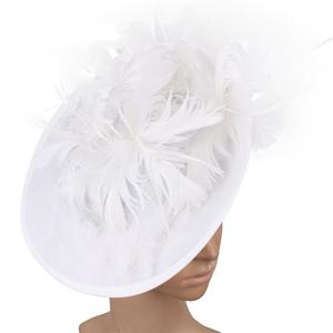 Chapeau haut de forme de mode de fête haut de gamme, chapeau noble en plumes pour femmes, pinces à cheveux, accessoires de tête, fascinateurs élégants pour femmes pour les mariages et les fêtes - Product Image 3