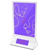 Porte-carte de signe de menu de table de brochure acrylique personnalisé-pour cadeaux promotionnels et d'affaires