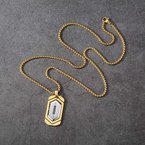 Collar con Colgante de Acero Inoxidable y Titanio, Resistente al Agua y al Deslustre, Estilo Hip Hop 2026, para Hombre, Venta al Por Mayor - Product Image 3