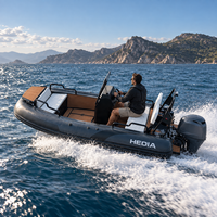 Bateau pneumatique semi-rigide Transea 1,2 mm PVC 13 pieds avec plateforme en aluminium, bateau de pêche gonflable