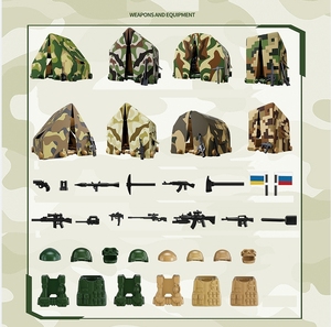 Paquete de <span class=keywords><strong>armas</strong></span> de <span class=keywords><strong>tienda</strong></span>, juego de juguetes militares, bloques de construcción, Escena de batalla, juguete de guerra militar, soldados, equipo del ejército, Kit de equipo para niños - Product Image 3