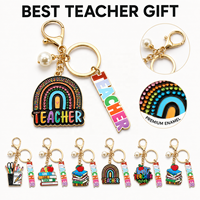 Kleurrijke zinklegering leraar waardering boek charme sleutelhanger hanger terug naar school afstudeercadeau sleutelhanger tas decoratie RR05