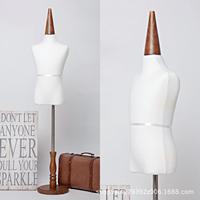 Mannequin enfant blanc demi-corps en tissu extensible pour présentation en magasin de vêtements, support de poupée