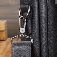 Porte-documents pour ordinateur portable en cuir véritable de vachette grainé, sac pour homme d'affaires pour les voyages d'affaires