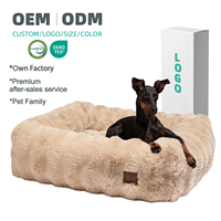 Coussin de luxe orthopédique en mousse à mémoire de forme déchiquetée à motif ondulé pour canapé-lit pour chien, personnalisable, amovible, en mousse à mémoire de forme, pour animaux de compagnie, antidérapant