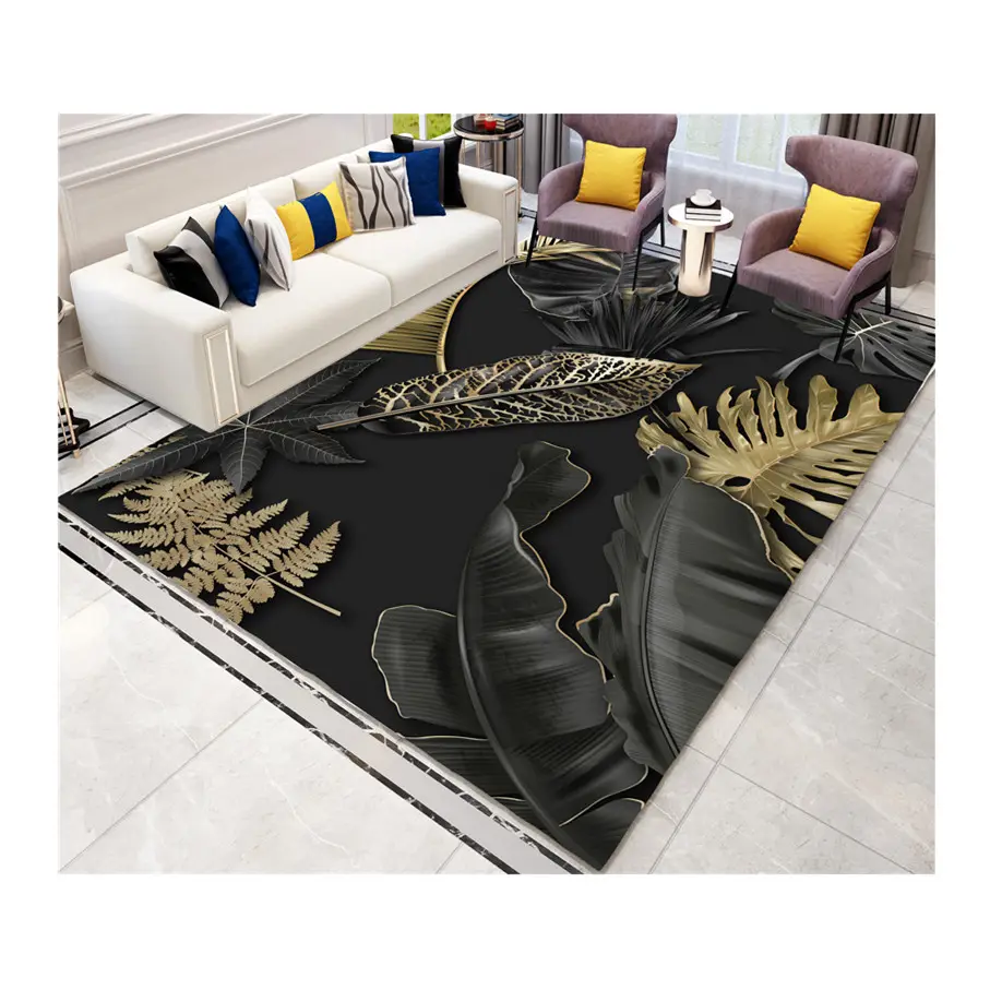 Karpet lantai motif 3d grafis daun Modern ruang tamu karpet kamar tidur besar orient