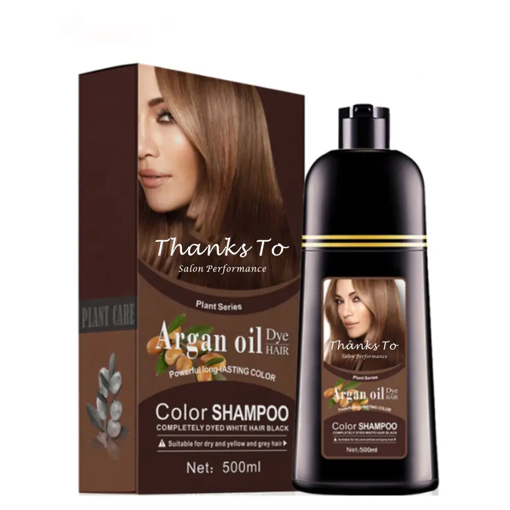 New Arrival Private Label Organic Non Allergic Dark Brown Hair Color Shampoo Vip 400ml Hair Color Shampoo