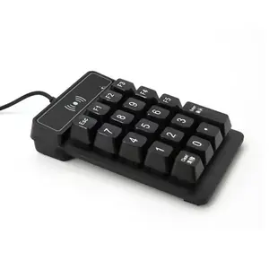 Leitor de cartão rifd de interface usb, alto desempenho, 125khz is11784/11785 com teclado