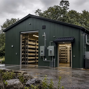 Bâtiment d'élevage avicole et bovin en structure acier préfabriquée avec ventilateur de toit, certifié CE - Product Image 2