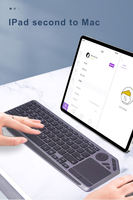 Teclado Multifuncional Delgado, Teclado Bluetooth de Modo Dual Inalámbrico 2.4G con Panel Táctil de Precisión