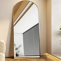 Miroir sur pied pleine longueur, grand format, design industriel, cadre arqué personnalisé, en verre, pour mariage et salon – Tendance actuelle