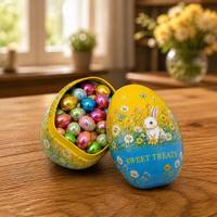 Boîte en métal décorative personnalisée pour œufs de Pâques, conteneur à bonbons en métal pour emballage de chocolat, étui de rangement pour cadeaux de fêtes, vente en gros