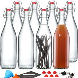 <span class=keywords><strong>Botella</strong></span> de Vidrio de 33 oz (1 Litro) con Tapa Abatible, <span class=keywords><strong>Botella</strong></span> para <span class=keywords><strong>Cerveza</strong></span> con Tapón, para Agua Mineral o Champán, con Impresión de Logotipo Personalizado - Product Image 2