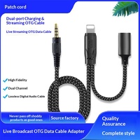 Câble audio OTG Type C pour iPhone et ordinateur, en nylon/PVC, conducteur en cuivre pur, alliage d'aluminium, accessoire de carte son pour diffusion en direct