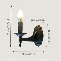 Lámpara de Pared Moderna Rústica de Aluminio Negro con 1 Luz, Diseño de Cera que Cae, para Sala de Estar, Dormitorio, Pasillo