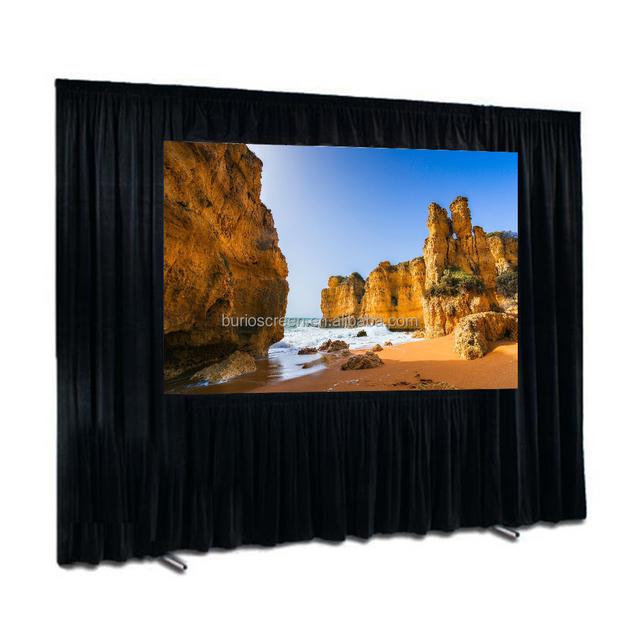 Outdoor Cinema Quick Fold Projector Screen Portable Aluminum Frame Front and Rear Projection Fast Fold Screen with Drape Kits
