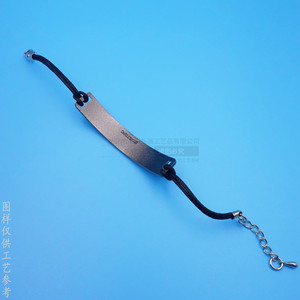 Custom Engraved Metal <b>Bracelet</b> Black Nickel Zinc Alloy <b>Leather</b> Rope Gift Jewelry - Product Image 3