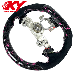 Volante deportivo personalizado de fibra de carbono forjada rosa con LED RPM y cuero negro para Infiniti G37 G37S G37X Q50 Q60 Q70 M37 - Product Image 3