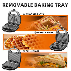 Haley Personal Mini Gaufrier électrique Gaufrier ménager pour Quesadilla Waffle Eis Hash Browns French Toast Grilled Cheese - Product Image 3