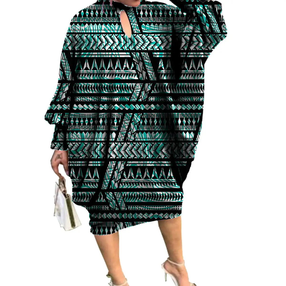 2023 Wholesale New Elegant Plus Size Loose Casual Dresses Women Polynesian Dress Custom Logo High Quality Polynesian Clothing