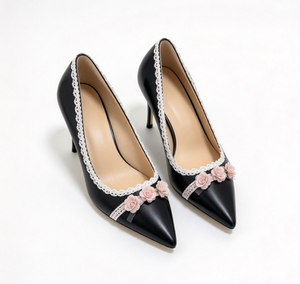 Escarpins classiques chics pour femmes en cuir lisse, à talon aiguille fin et bout pointu, avec boucle avant, tailles variées, pour une allure élégante - Product Image 6