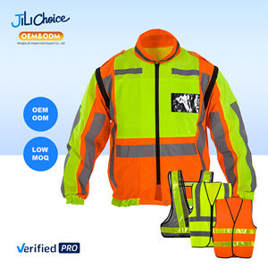 Colete de Segurança OEM J&L 2025 para Homens Equipamento Capa de Chuva Impermeável Jaqueta Protetora e Casaco Refletivo Roupas de Segurança - Product Image 1