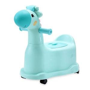 Silla de Inodoro Rosa con Ruedas para Niños Pequeños de 1 a 2 Años, Asiento de Entrenamiento para Ir al Baño de Material PP - Product Image 2