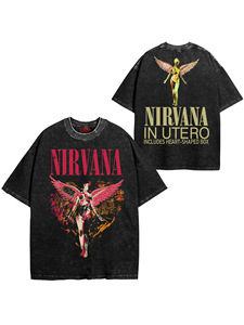 <span class=keywords><strong>T</strong></span>-<span class=keywords><strong>shirt</strong></span> à manches courtes pour homme avec motif <span class=keywords><strong>Nirvana</strong></span> In Utero Angel, col rond <span class=keywords><strong>vintage</strong></span> délavé, tee-<span class=keywords><strong>shirt</strong></span> streetwear groupe rock - Product Image 2