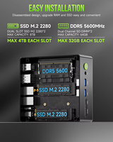 GMKtec K11 Gaming Desktop AMD R9 8945HS Gaming Mini PC 8-Core 16 hilos 32GB DDR5 Computadora DE TRABAJO PC Mini Computadora PC NUC Box