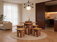 Tabouret carré en contreplaqué, design créatif, style nordique minimaliste moderne, petit tabouret en bois à monter soi-même, pour café et restaurant