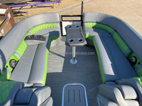 Bateau ponton de luxe en aluminium personnalisable (style et taille) avec moteur et remorque, 25 pieds, construction soudée, prêt pour le tourisme et la pêche