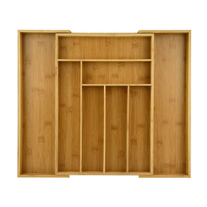 Bamboo Knife <b>Storage</b> <b>Box</b> 34x45cm Eight Compartment Drawer Organizer for <b>Kitchen</b> Cutlery - Product Image 3