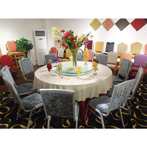 Hot Sale 5ft PVC <strong>Half</strong> Folding 6ft Banquet Table in Round Shape 180cm Metal Hotel Table - Product Image 5