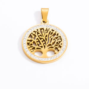 Colgantes y dijes de moda de acero inoxidable 316L chapados en oro PVD de 14K y 18K personalizados para hacer joyas, dijes de flores para pulseras. - Product Image 6