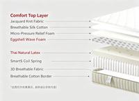 Matelas Euro Top en latex naturel pour hôtel, tailles King, Queen et Double, avec mousse à mémoire de forme et ressorts ensachés – Vente en gros