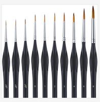 Yihuale Détail Pinceau Ensemble Ergonomique Triangulaire Poignée 15pcs Fine Miniature Pinceaux Kit avec Emballage