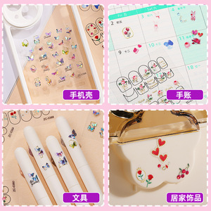 สติ๊กเกอร์ติดเล็บผีเสื้อ 3 มิติแบบมีกาวในตัว ดีไซน์การ์ตูนน่ารักสำหรับตกแต่งศิลปะ - Product Image 4