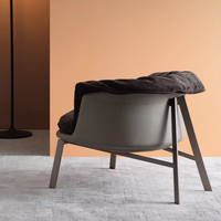 Fauteuil de salon de luxe avec structure métallique, chaise longue pour salon, fauteuil de balcon