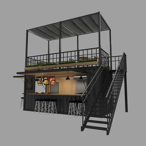 Maison conteneur <span class=keywords><strong>de</strong></span> luxe préfabriquée mobile en acier <span class=keywords><strong>de</strong></span> 20 pieds à prix abordable, installation rapide, design moderne pour restaurants <span class=keywords><strong>de</strong></span> restauration rapide en extérieur - Product Image 6