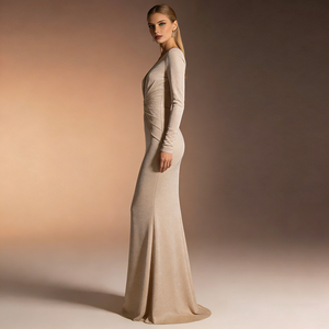 <span class=keywords><strong>ชุด</strong></span>เดรสผู้หญิงเซ็กซี่แบบสั่งตัด คอวี <span class=keywords><strong>แขน</strong></span><span class=keywords><strong>ยาว</strong></span> ประดับเลื่อม ผ้าลูกไม้ <span class=keywords><strong>ชุด</strong></span><span class=keywords><strong>ราตรี</strong></span><span class=keywords><strong>เปิด</strong></span>หลัง <span class=keywords><strong>ยาว</strong></span>กรอมพื้น - Product Image 3