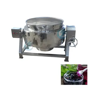 Cooking Kettle With Mixer Industrial Steam Double Jacket Mixer Pan Double Jacketed Pot Gas