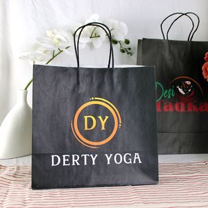 Sac en papier personnalisé avec poignées, recyclé, pour la vente à emporter en restauration, type Euro Shopper, idéal pour Noël - Product Image 3