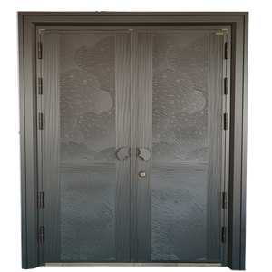 Techtop kiểu dáng đẹp <span class=keywords><strong>Titanium</strong></span> grey nhôm hợp kim cửa hiện đại mỏng khung thiết kế nhập thời tiết thép an ninh cửa cho biệt thự - Product Image 1