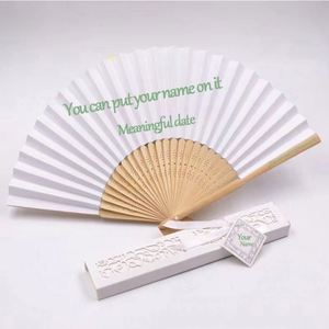 Éventails pliants personnalisables d'été, sculptés, pour mariage et fête, style vintage japonais et chinois, en bambou, avec peinture d'art populaire - Product Image 4