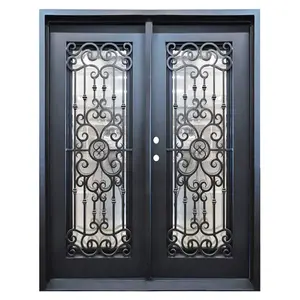 New Modern Simple Single Double Window Door Arch Safety Indian Front Main Entrance Wrought Turkey Iron Door Designs